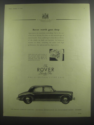 1953 Rover Seventy Five Car Ad