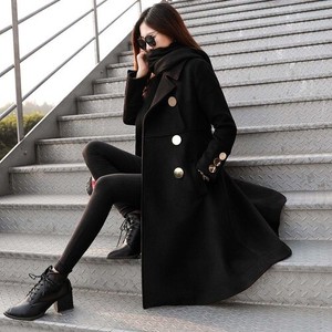 Fashion Korean Women's Black Woolen 
