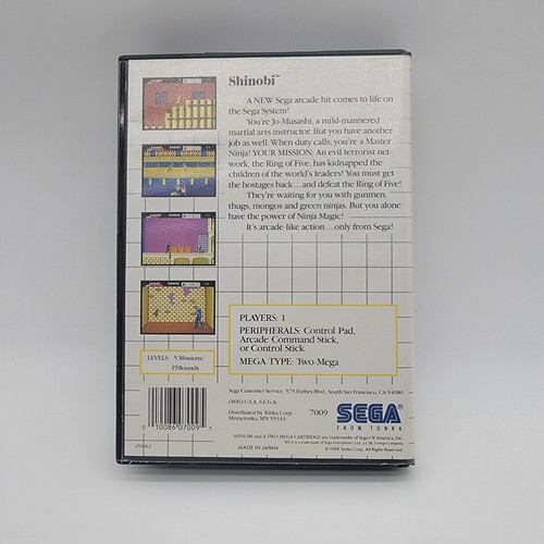 Shinobi (Sega Master System, 1988) Authentic. CIB. Manual Included - Picture 3 of 5