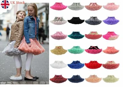JAZJOZ UK Girls Kids Womens Tutu Skirt Dance Puffy Petticoat Party Ballet Fluffy Layers
