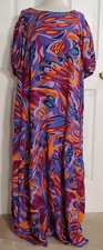 Terra & Sky Dress Women's 2X or 3X Tiered Maxi Bold Vibrant Artsy Colors NEW