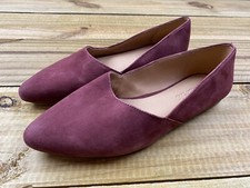 NEW Women's Madewell Lizbeth Suede Flats Sz 7 Dusty Burgundy J8726 109