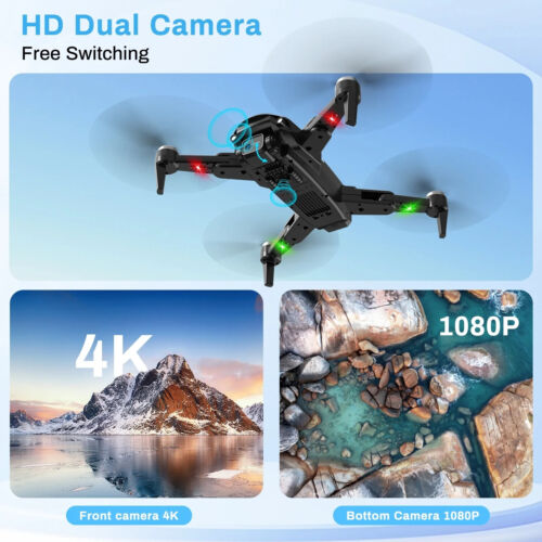 Vilinice 4K Camera Drone Dual HD Cameras 90° Adjustable Lens Brushless Motor - Picture 8 of 24