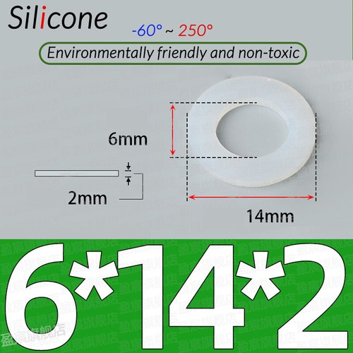 JUNTAS DE SELLO ARANDELA DE GOMA ANILLO PLANO DE ALTA TEMPERATURA SILICONA BLANCA DE 2 MM DE ESPESOR - Imagen 44 de 115