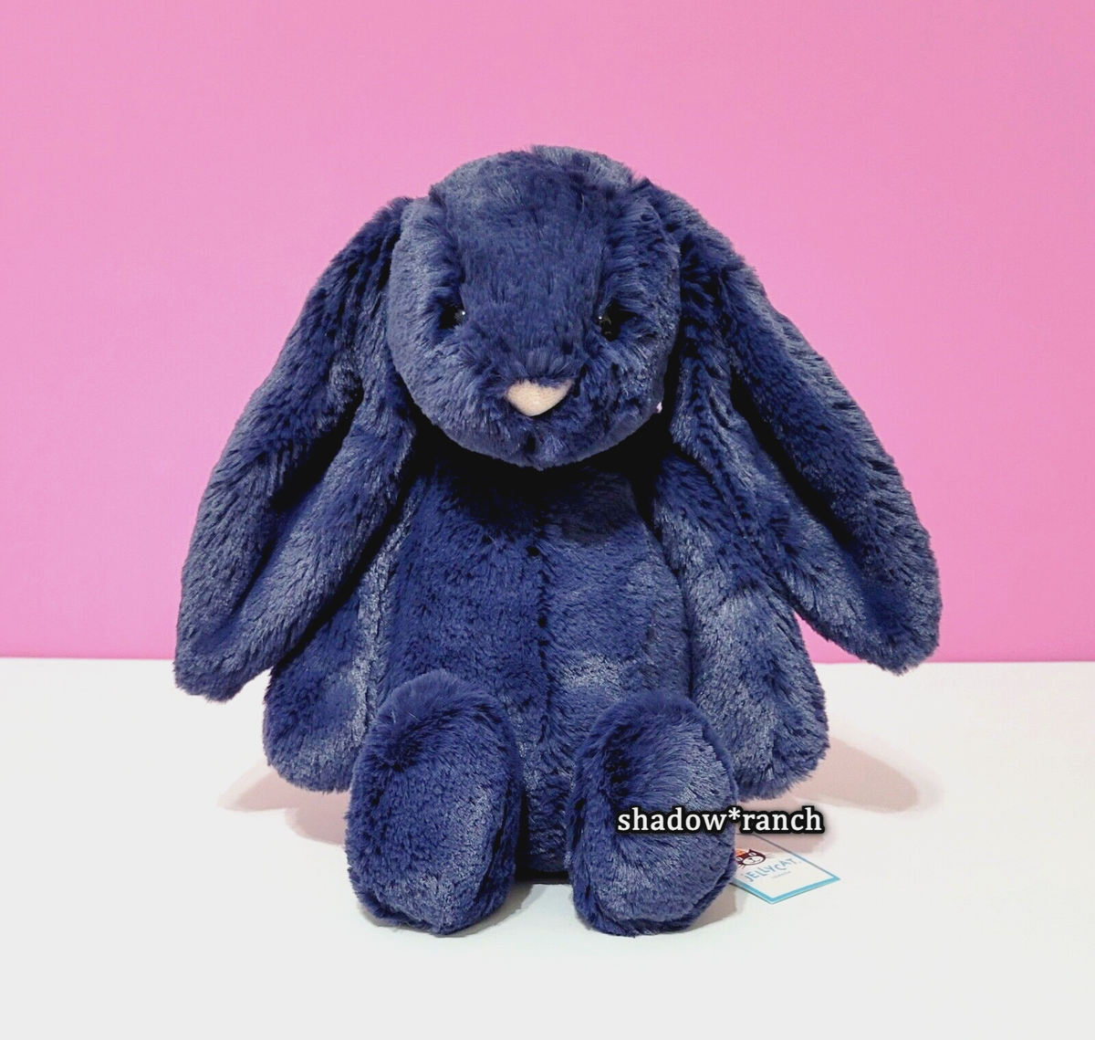 RETIRED Jellycat BASHFUL NAVY Blue BUNNY Medium 12