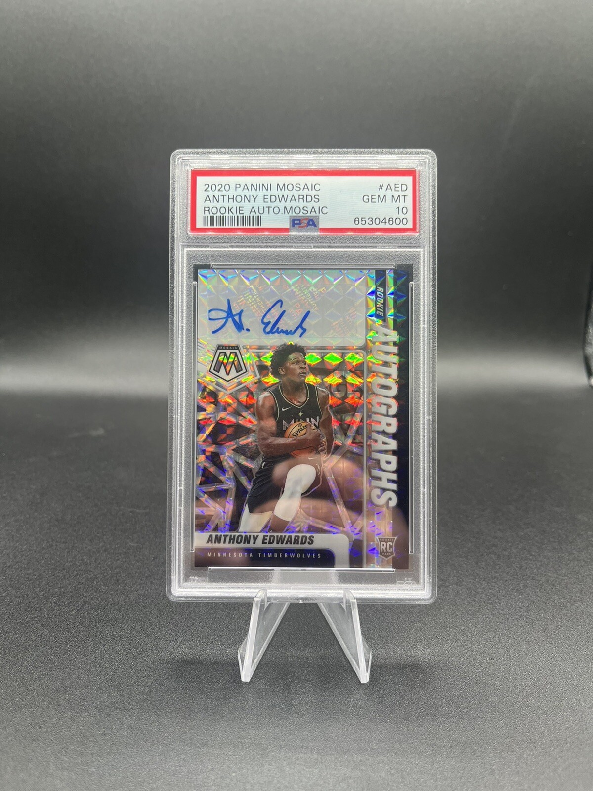 2020 Panini Mosaic Anthony edwards rookie auto PSA 10