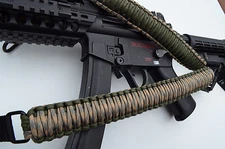 550 Paracord Rifle Gun Bow Shotgun Sling Tactical 1 Point w/QD Green Tan Camo