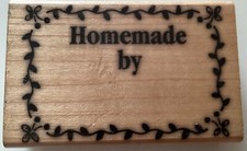 Rubber Stamp Handmade By 2 X 3 inch Border Wood Mount Used