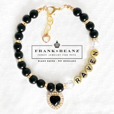 Personalized Pearl Dog Cat Necklace Rhinestone Heart Custom Luxury Pet Jewelry