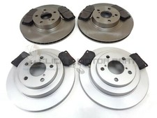 for SUBARU IMPREZA 2.0WRX TURBO FRONT & REAR BRAKE DISCS & PADS 4 POT CHECKSIZE