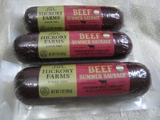 3x Hickory Farms Premium Semi-Dry Beef Summer Sausage 7oz/ea 04/17/2025 FreeSHIP
