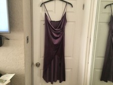 Zara Purple Velvet  midi front split Dress with Diamonte Stripes -Size XL Brand 
