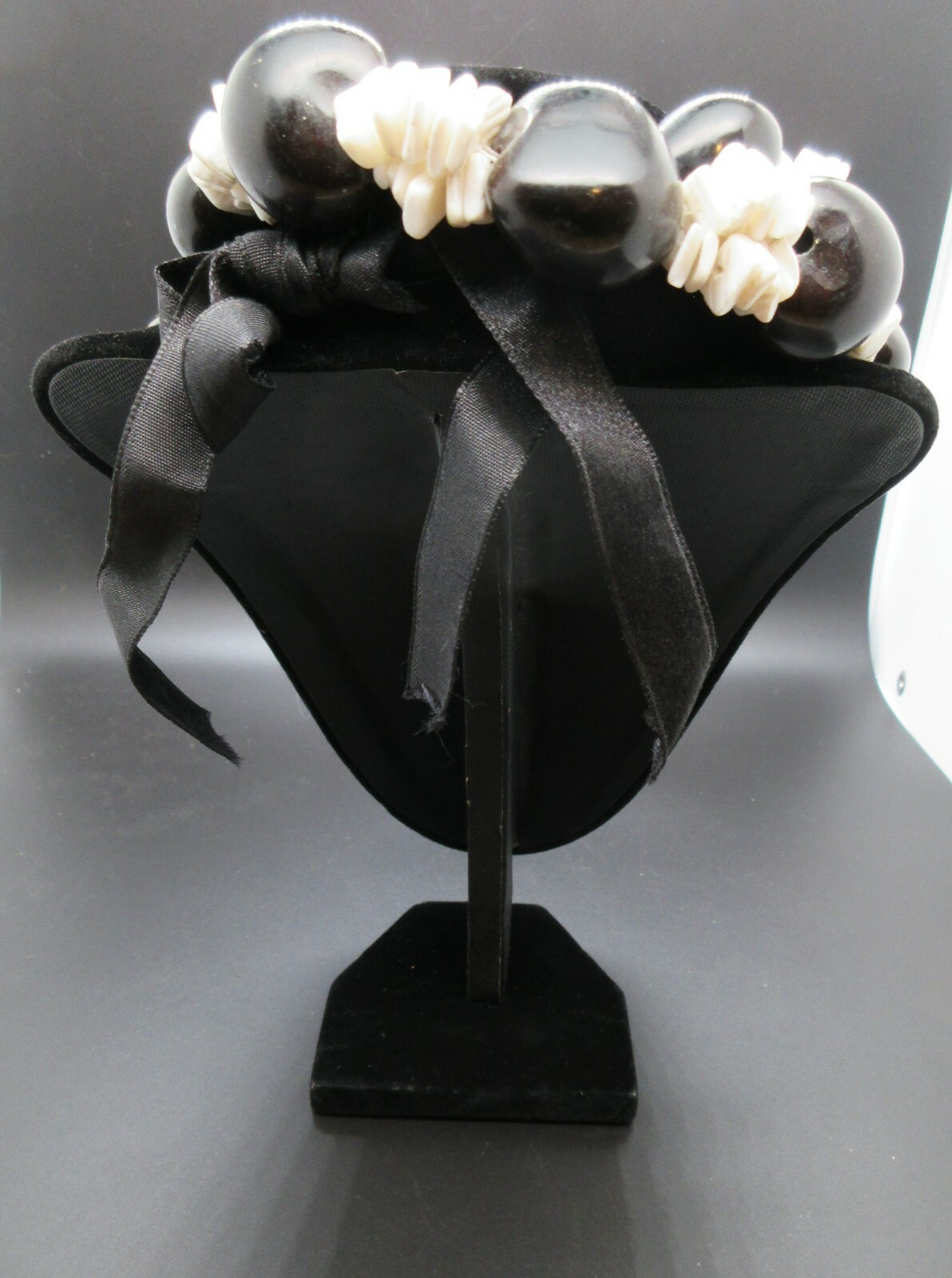 VTG SHELL SEASHELL BEADED STATEMENT Necklace chun… - image 4