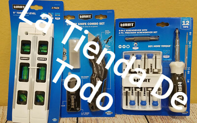 Hart TOOLS LOT PRECISION SCREWDRIVER BOX CUTTER KNIFE SHORT LEVEL