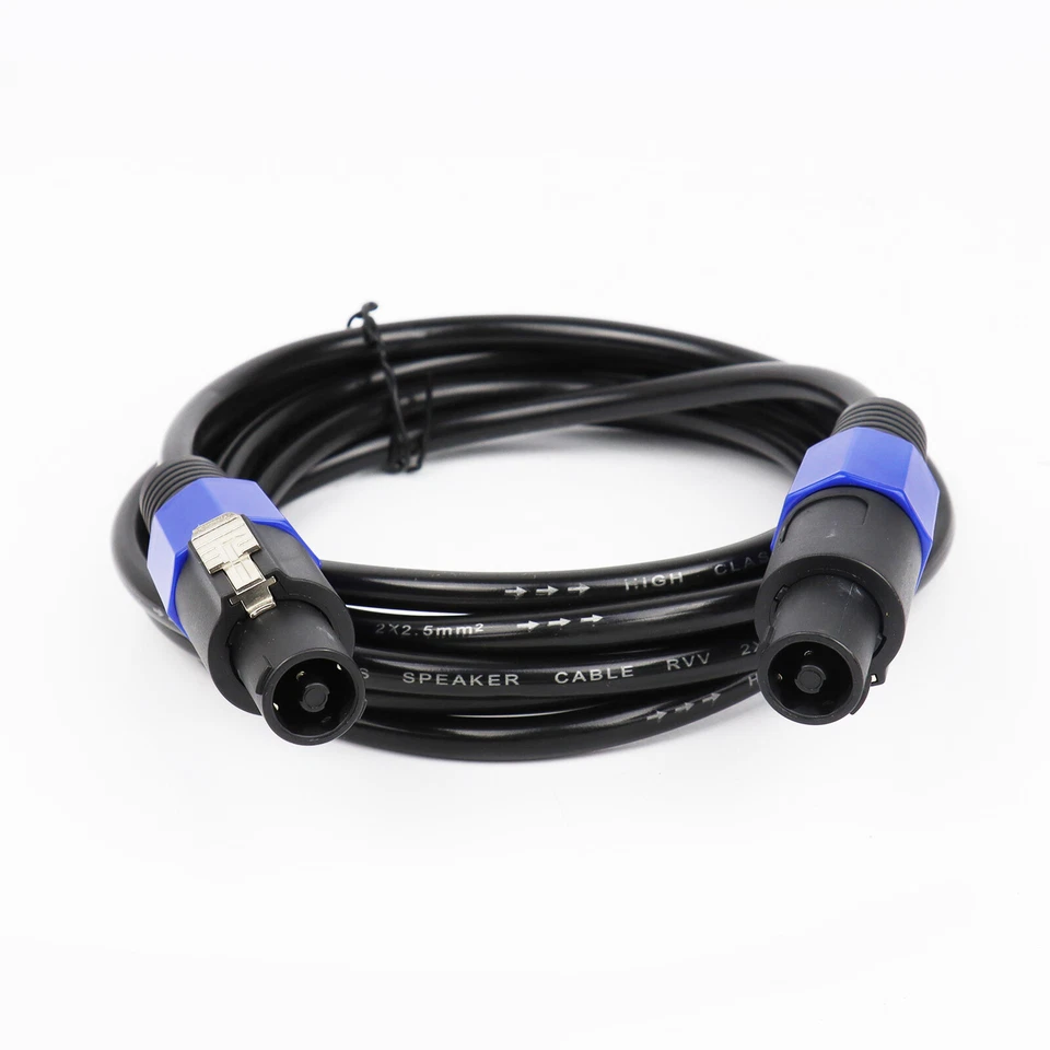 10 20 50FT Feet Speakon to Speakon Cable Compatible Amp PA DJ Speaker Male Wire - Image 2 of 4