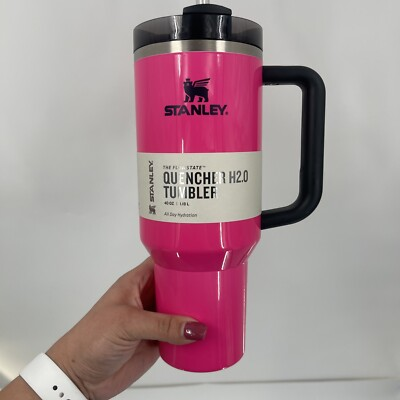 #ad #ad Stanley 40 Oz ELECTRIC PINK NEON Quencher Blacklight Glow Tumbler Stainless New $65.00