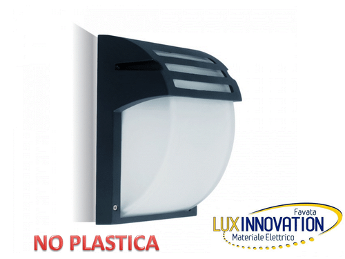 PLAFONIERA FORMA RETTANGOLARE PER ESTERNO DA MURO NERA CON GABBIA - Foto 1 di 5