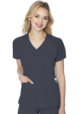 Med Couture MC Touch Women Scrubs Raglan Sleeve Top MC7425 PWTR Pewter Free Ship