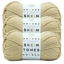  3 Pack Lion Brand Yarn 202-121L Basic Stitch Anti Pilling "Skein Tones",Almond