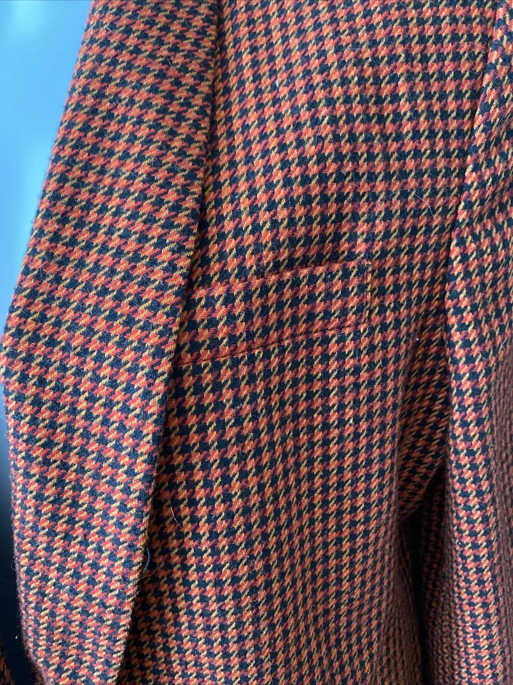 Vintage años 90!! CHAQUETA BLAZER NORTON McNAUGHTON Naranja y Negro Lana a Cuadros, 14 Foto 2 de 4