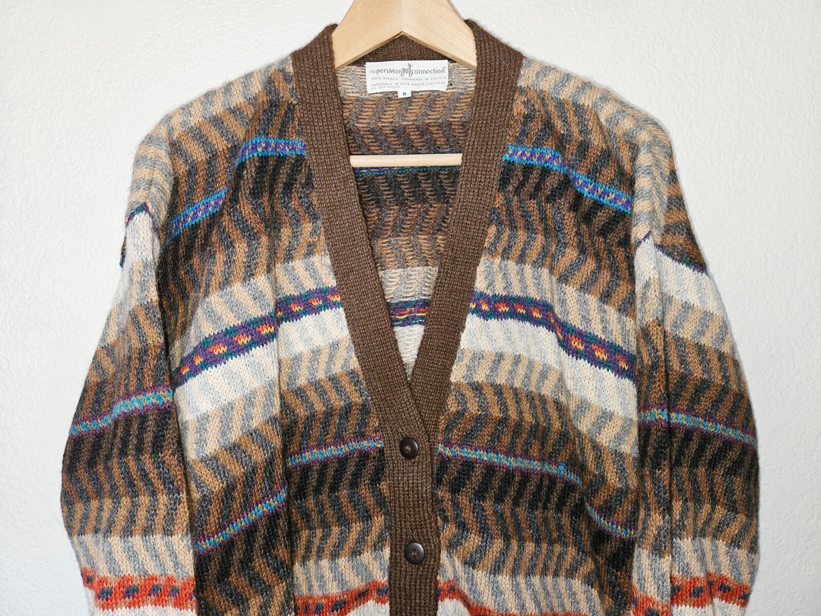 Peruvian Connection Chevron Striped Cardigan Swea… - image 2