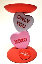 NEW! 💗 Bath & Body Works SWEETHEARTS CANDY HEARTS PEDESTAL 3-wick Candle Holder
