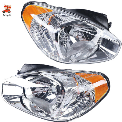 Left+Right Side Headlight Headlamps Assembly RH&LH For Hyundai Accent 2006-2011