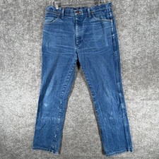 Vintage Wrangler Cowboy Cut Slim Fit Jeans Mens 36x32 Blue Faded Western Stretch
