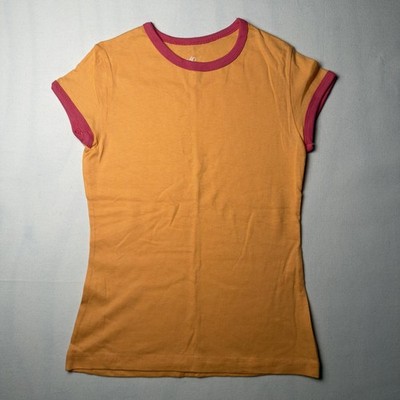 SO Wear It Declare It Orange Pink Ringer Tee Y2K 100% Cotton Baby Tee M