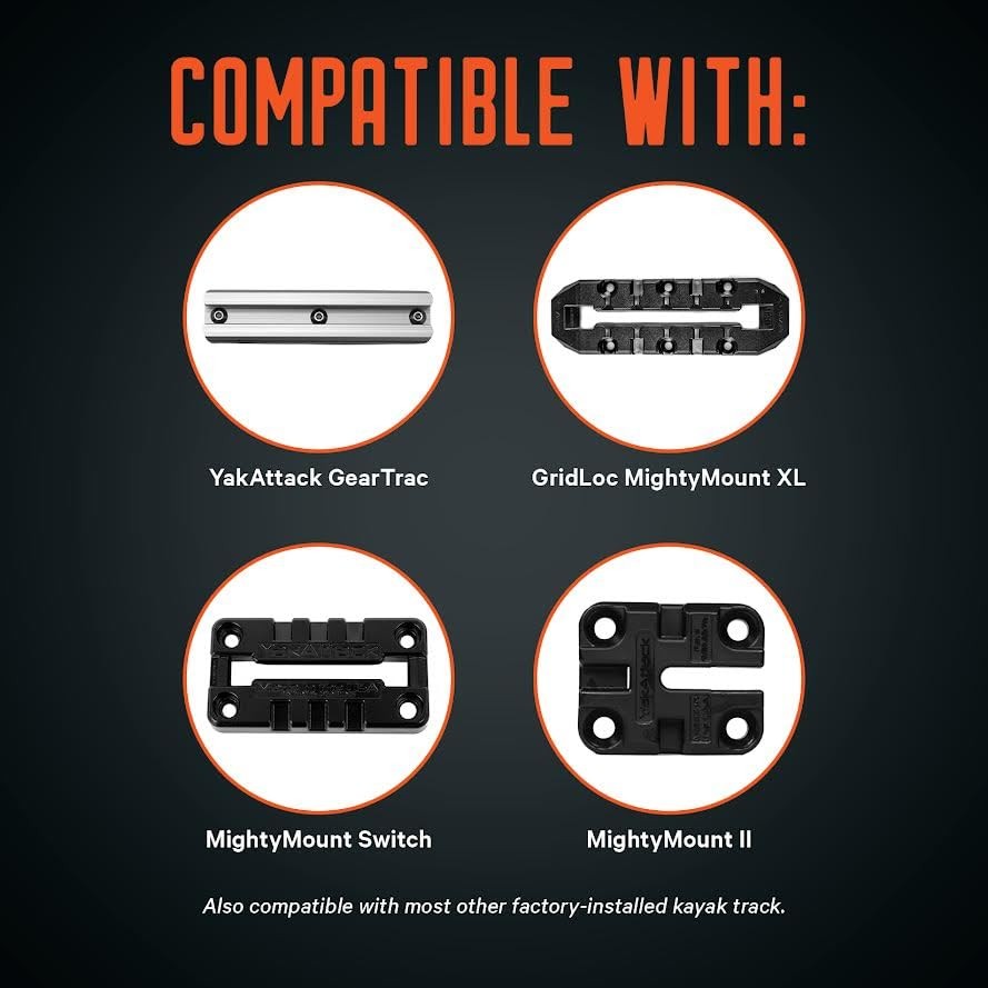 YakAttack DoubleHeader with Dual RotoGrip Paddle Holders | Offset Kayak Paddle H