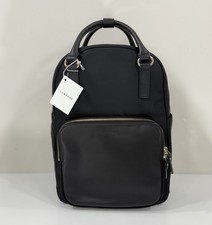 NWT-  Lo & Sons Rowledge Small Black Backpack   Gold Hardware Camel Interior