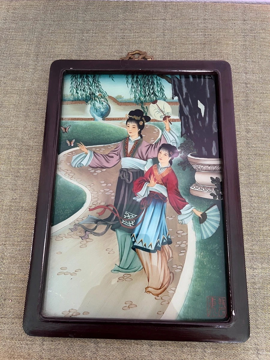 玻璃多色古董原创中国风绘画和卷轴| eBay