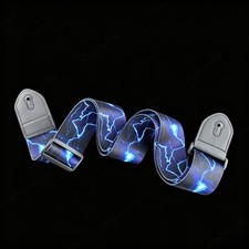 Adjustable Guitar Strap with Blue Lightning P...