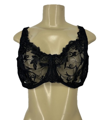 Soma 40DD Women Minimizer Bra Black Sheer Underwired 1-6