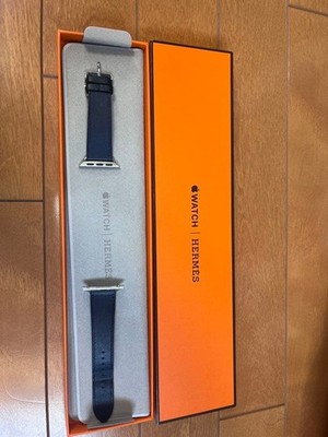 Apple Watch Hermes Band Navy Brown Leather 42mm 44mm Compatible Pre-owned Unisex