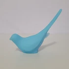Vintage Fenton Blue Satin Custard Art Glass Bird of Happiness Figurine