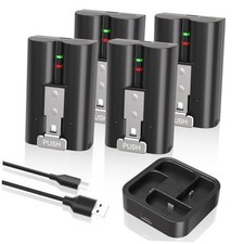 4 Pack 7200mAh Battery for Ring Doorbell  Cam,Upgraded 4-Slot Fast Charger -