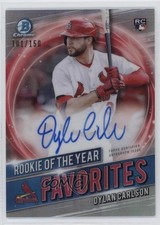 2021 Bowman Rookie of the Year Favorites 101/150 Dylan Carlson #ROYF-DC Auto y8h