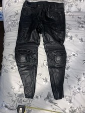 . Rev?it Revit black leather unisex Women's men?s Trouser UK 36? motorcycle