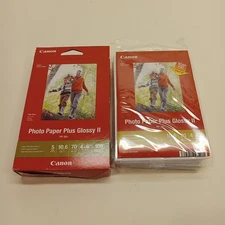 2 Genuine Canon Photo Paper Plus Glossy II 4x6 PP-301, 105 Sheets,Genuine NEW