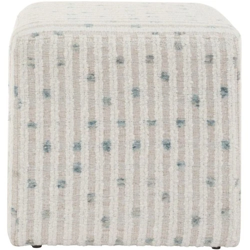 Uttermost 23914 Joie 18 inch White and Sea Blue Ottoman - Picture 3 of 5