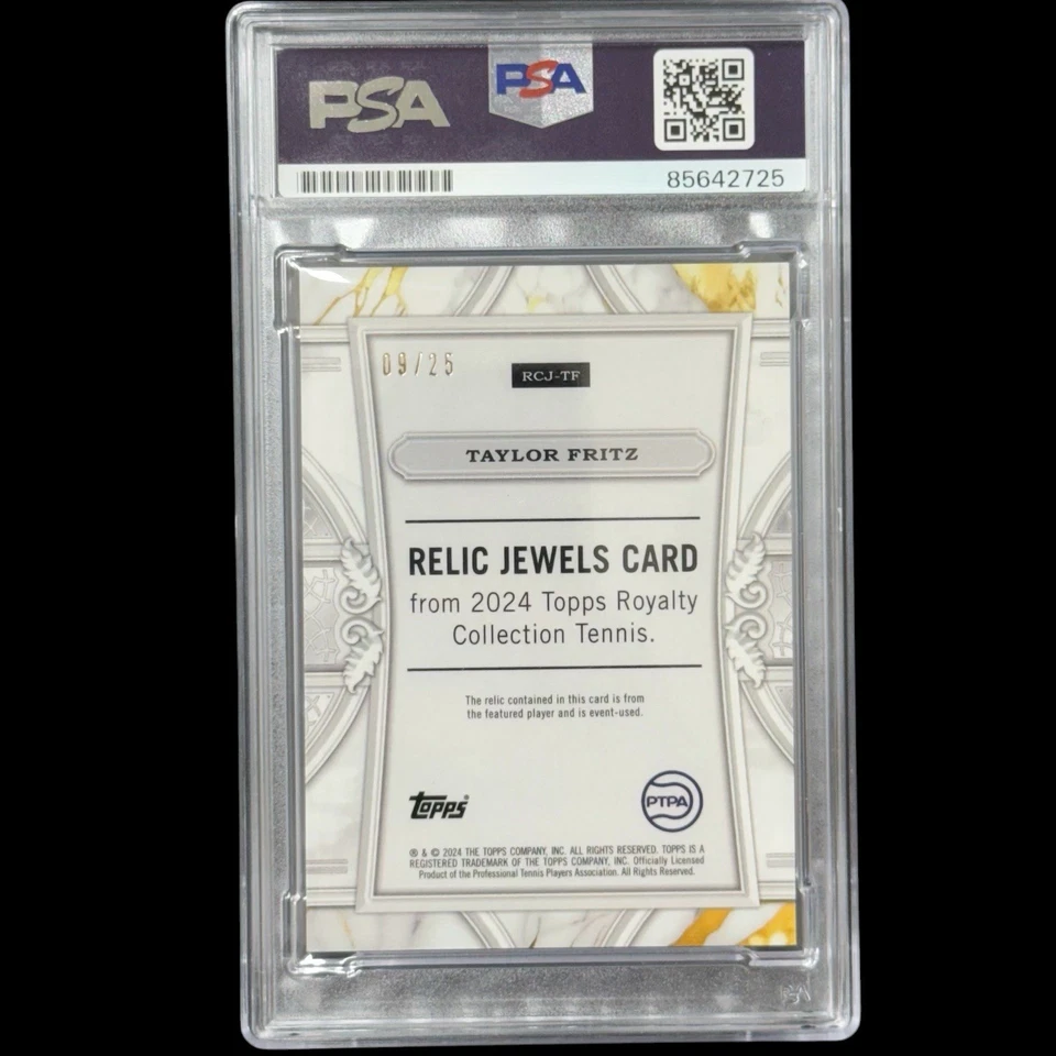 Taylor Fritz 2024 Topps Royalty Tenis Joyas Reliquia Automático/25 PSA Auténtico Foto 2 de 2