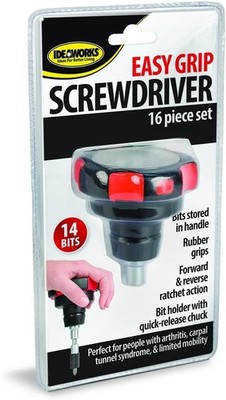 IDEAWORKS E7399 Easy Grip Schraubendreher-Set (14 Bits)