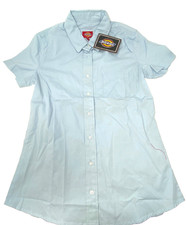 Dickies Girls Junior Light Blue XL Short Sleeve Collared To for Work / School