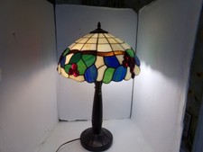 Vintage 2003 Tiffany Style Stained Glass Table Lamp 25"H