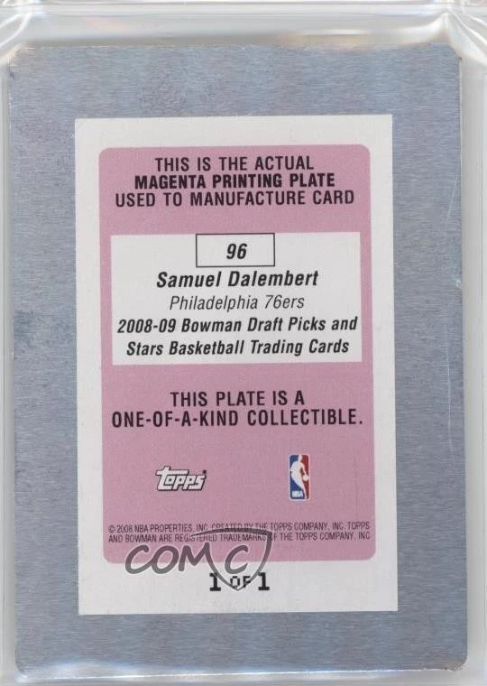 Placa de impresión magenta Bowman Draft Picks & Stars 2008 1/1 Samuel Dalembert 2b6 Foto 2 de 3