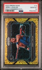Jerry Lawler 2023 Panini Prizm WWE Gold Shimmer FOTL 4/5 PSA 10