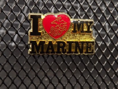 ''I LOVE (HEART) MY MARINE'' BRAND NEW Lapel Pin Enamel GUARANTEED FOR LIFE