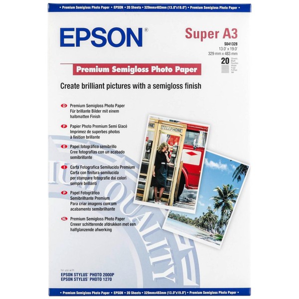 Epson Premium Semigloss Photo A 3+, 20 Blatt, 251 G S 041328 Druckerpapier-image