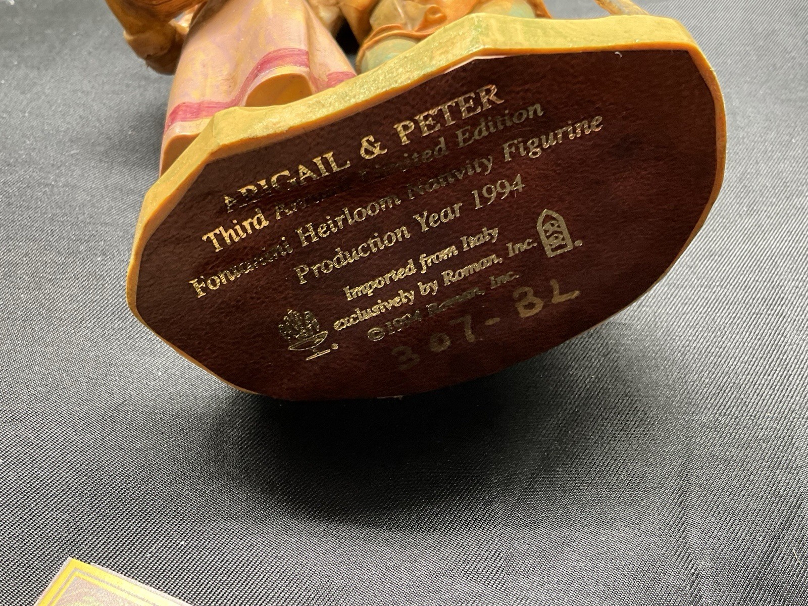 Fontanini  Nativity 5” Abigail & Peter - LE, 1993 Italy #65274 Box & Story Card